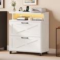 Led Open Filing Light Dextrus 2 Drawer File Cabinet with Charging Station & LED Light ...