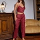 thumbnail image 2 of Gibobby Pijama De Mujer Camisón de mujer Lencería Satén Lencería Sexy Camisón Slips Conjuntos de dormir Sexy Slips Ropa de dormir Pantalones Pijama(Rojo,G), 2 of 5