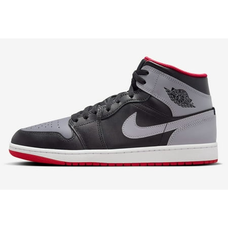 Nike Air Jordan 1 Mid Black/Cement Grey-Fire Red DQ8426-006 Men's Size 10 Medium