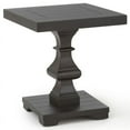 thumbnail image 1 of Dory Table d'Appoint Piédestal Carré 22 Pouces en Noir Ébène avec Dessus Effet Planche, 1 of 4