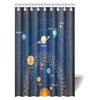 MYPOP Outer Space Decor Shower Curtain, Solar System Orbit the Sun with Names Of Planets Geography Educational Picture Bathroom Set with Hooks, 48 X 72 Inches