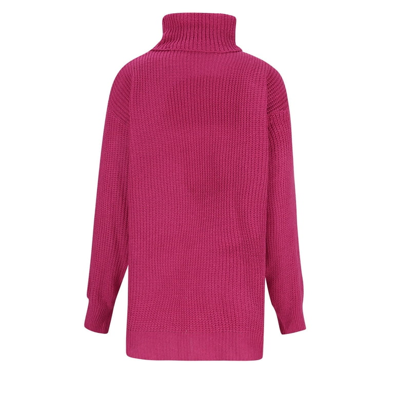 qolati Women's Long Sleeve Turtleneck Sweaters Soft Waffle