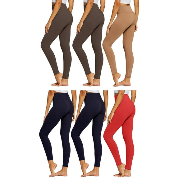 Conceited Women's Ivy Buttery Soft High Waist Basic Leggings - Pack of 6
