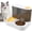 【Yellow】, variant on Automatic Gravity Cat Feeder with Stainless Steel Food Bowl, 2 in 1 Cat Feeder and Water Dispenser Combo Detachable Pet Water and Food Dispenser Set for Puppy Kitten Small Dog(Gray)