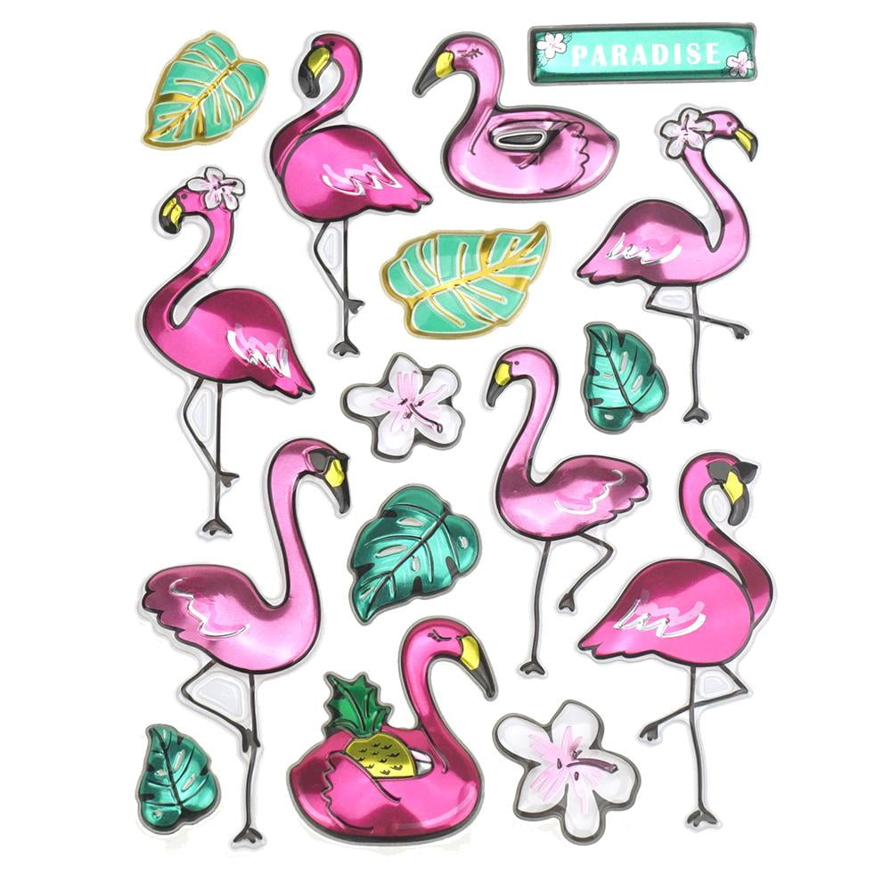 Dagelijks ontploffing Vaardig Metallic Flamingo Pop Up Stickers, 16-Piece - Walmart.com