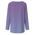 thumbnail image 5 of hxobax Womens Oversized Striped Tunic Tops Fall Long Sleeve Shirts Ombre Colorblock Pullover Tshirts, 5 of 5
