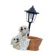 thumbnail image 4 of Lámpara solar para exterior, estatua de resina, diseño de escena adorable, perros de granja, linterna de jardín. Blanco, 4 of 9