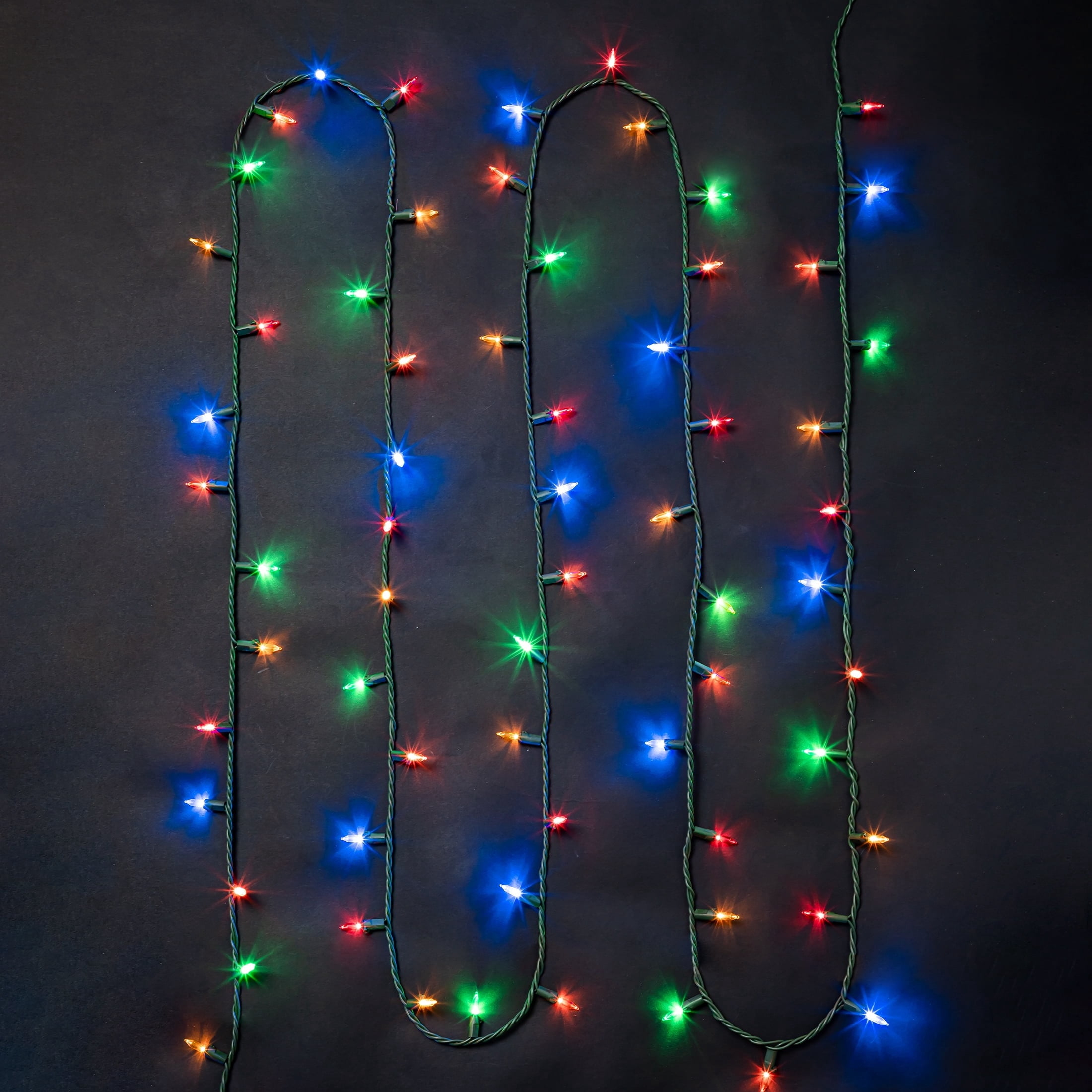 Indoor/Outdoor 500-Count LED Mini Christmas String Lights, Multicolor, Green Wire, 114', by Holiday Time