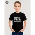 thumbnail image 3 of MAWOTEA BECAUSE I'M KIM. THATS WHY. Pattern T-shirt, Playful Graphic T-shirt for Kids, Size 3-13Years, 3 of 5