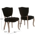 thumbnail image 2 of Elma Tufted Black Fabric Dining Chairs (Set of 2), 2 of 5