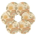 thumbnail image 7 of Yayeee 6 PCS Drink Coasters with Holder Set Woven Absorbent Round Tabletop Hot Pad, Beige Clouds, 7 of 7