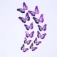 thumbnail image 5 of Pegatinas de pared de mariposas huecas en 3D, de imitación de metal morado brillante, para decoración de pared de sala de estar, 5 of 5