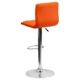 thumbnail image 5 of Pemberly Row Tabouret de Bar Contemporain en Métal Rayé de 33 Pouces en Orange, 5 of 5