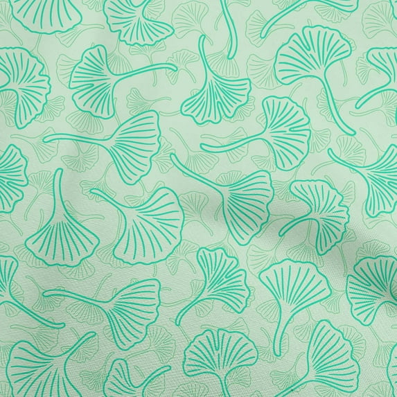 oneOone Cotton Poplin Mint Green Fabric Asian Floral Fabric For Sewing Printed Craft Fabric By The Yard 42 Inch Wide