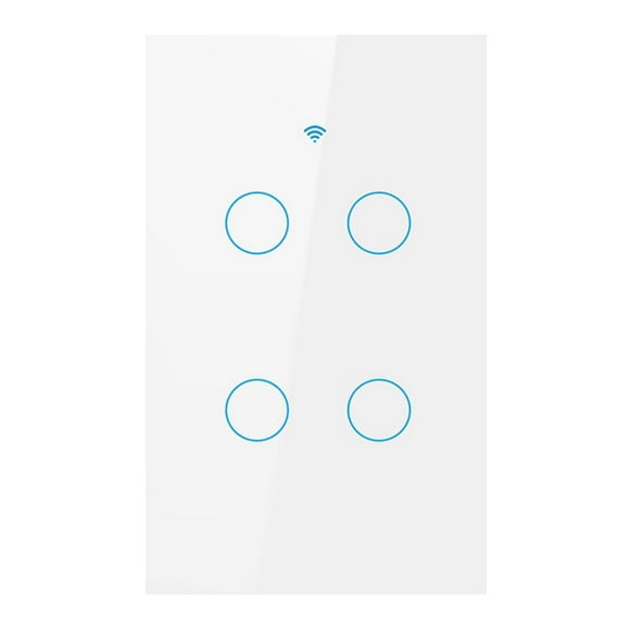 Interruptor táctil WiFi inteligente con control remoto de aplicación Interruptores de atenuación de iluminación para el hogar Interruptor 4 Zulema Interruptor táctil inteligente WiFi RF