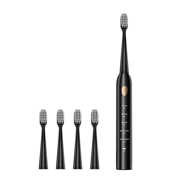 HARPI Premium Black Toothbrush Toothbrush With 4 Brush Heads 5 Cleaning Modes Water Proofing IPX7 Water Proofing Toothbrush Newly.