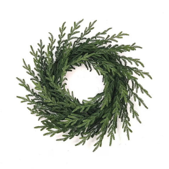 Guvpev 24-in Indoor/Outdoor (non powered) Green Artificial Norfolk Pine Christmas Wreath