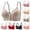 Gray, variant on Front Snap Closure Bras for Women Solid Color Strap Wrap Lace Bras Oversized Supportive Push Up Wireless Bras Strappy Adjustable Daily Bras