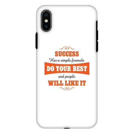 iPhone X Case, Premium Heavy Duty Dual Layer Handcrafted Designer Case ShockProof Protective Cover with Screen Cleaning Kit for iPhone X - Success Do Your Best, Flexible TPU, Hard