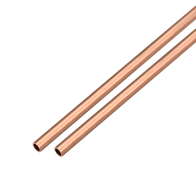 Uxcell 2Pcs 500mm Tubo Redondo de Cobre 4mm(ID)x5mm(OD)x500mm(L)