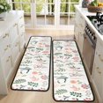 thumbnail image 4 of Kitchen Rugs Sets Of 2,Pioneer Flower Floral Print Pattern Anti Fatigue Kitchen Mat Rugs Non Slip Washable,Decorative Kitchen Floor Mats for Kitchen,Sink,Laundry,17"x47"+17"x47", 4 of 5
