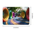 thumbnail image 3 of Daiia Colorful Tire Tunnel Park Front Door Mat, Heavy Duty Durable Welcome Mat for Outdoor Indoor, Dirt Trapper Waterproof Super Absorbent Door Mat, 16" x 24", 3 of 9
