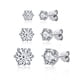 thumbnail image 3 of Pendientes clásicos de moissanita genuina de cuatro garras de color D para mujer, joyería para las orejas chapada en oro de plata de ley 925, 3 of 4