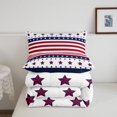 thumbnail image 5 of Manfei Stars Striped Twin Comforter Sets,Red Navy Bedding Set,Navy Blue Reversible,2pcs,1 Comforter and 1 Pillowcase, 5 of 7