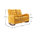 thumbnail image 3 of Bellemave Fashion Double Rocking Sofa with High Backrest and Pocket, Rocker Chair with Spacious Wing-back and Padded Seat for Living Room, Bedroom, Nursery(Mustard), 3 of 8