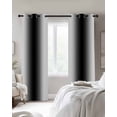 thumbnail image 3 of Fsddascl Black Ombre Blackout Curtains for Bedroom/Living Room, Thermal Insulated Kitchen Curtains, Farmhouse Stripes Modern Art Grommet Darkening Window Treatment Drapes 42"x84"x2, 3 of 8