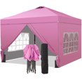 thumbnail image 3 of Ainfox 12x12 Pop Up Canopy Tent Center Lock 4 Removable Walls Windproof UV Shelter Outdoor Commercial,Pink, 3 of 8