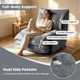 thumbnail image 4 of Centilab Adjustable Folding Sofa Couch with Pillows, 5 Position Foldable Lazy Sleeper Couch with Armrest, Multi-Functional Floor Seating for Living Room Bedroom, Single Grey, 4 of 8