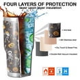 thumbnail image 7 of 30oz Dancing Skeletons Halloween Pattern Tumblers Stainless Steel Tumbler with Lid and Straw,Vacuum Insulated Double Wall Travel Tumbler Cups Mug with Cleaning Brush for Coffee,Tea, 7 of 7