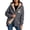 ZZ11-Dark Gray-Fleece Lined Zip Up Hoodie, variant on Womens Sherpa Lined Zip Up Hoodies Cute Ghost Print Hooded Jacket Fall Winter Warm Fleece Sweatshirt with Pockets Halloween Gifts L