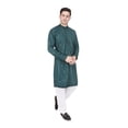 thumbnail image 2 of TRILOKI Mens Embroidered Sequined Kurta Pajama Set Rayon Ethnic Indian Traditional Wear Wedding Designer Ethnic Diwali Puja Kurta Payjama Set, 2 of 5