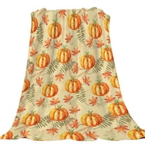 Nmdmisc Fall Throw Blanket,Halloween Pumpkin Autumn Plush Fall Decor Fleece Fuzzy Picnic Throw Blanket for Couch Sofa Chairs,Cute Holiday Maple Leaf Blankets and Throws for Home (27.5" x 39")