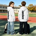 thumbnail image 2 of WhouRiu Boys Girls Letter Graphic Hoodie Kids Unisex Long Sleeve Hooded Pullover With Pockets Autumn Winter Soft Cozy Sweatshirts,2-3 Years, 2 of 9