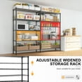 thumbnail image 5 of COOKCOK 5-Tier Metal Storage Shelves, Heavy Duty Wire Rack Shelving Unit for Garage Kitchen Storage, 13.8"D x 58"W x 71"H Adjustable Shelf for Basement & Pantry Room Organization, Easy Assembly, 5 of 9