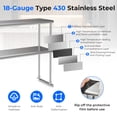 thumbnail image 3 of 48 x 12 Inch Kitchen Stainless Steel Overshelf with Adjustable Lower Shelf, 3 of 5