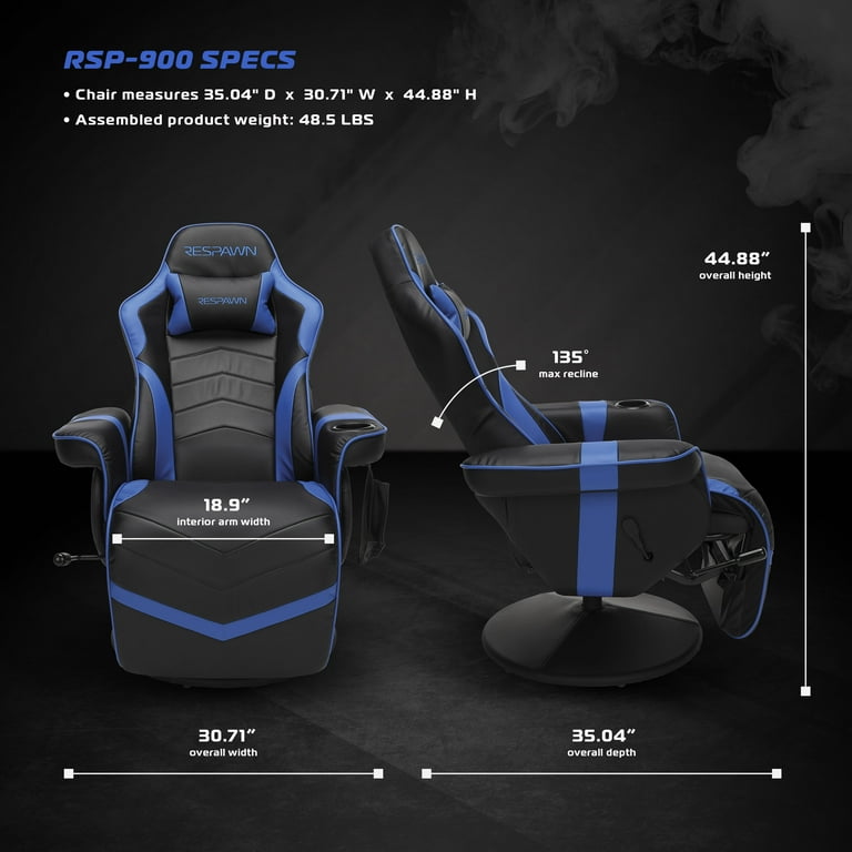 RESPAWN 900 Gaming Recliner Video Games Console Recliner Chair Computer Recliner Adjustable Leg Rest and Recline Recliner with Cupholder