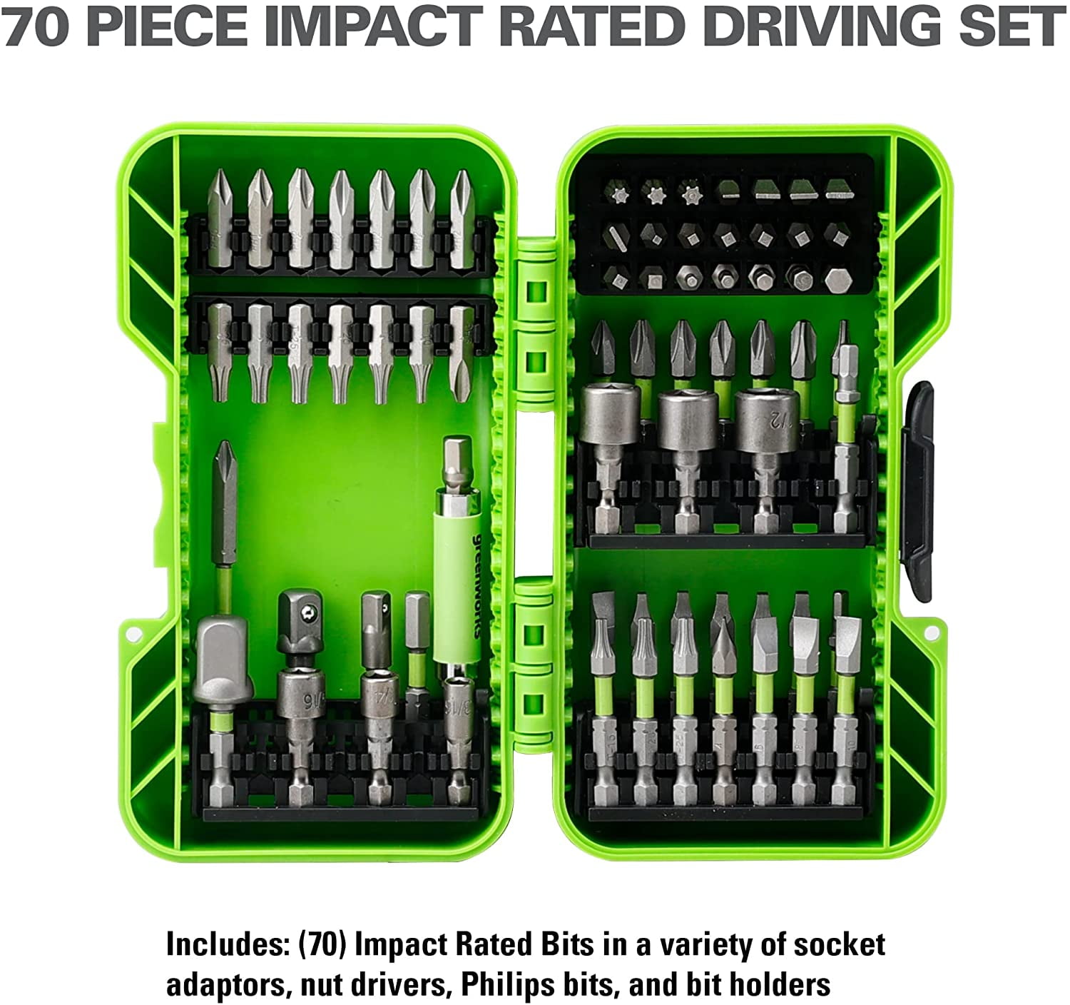 Greenworks 70-Piece Impact Rated Driving Set with Case