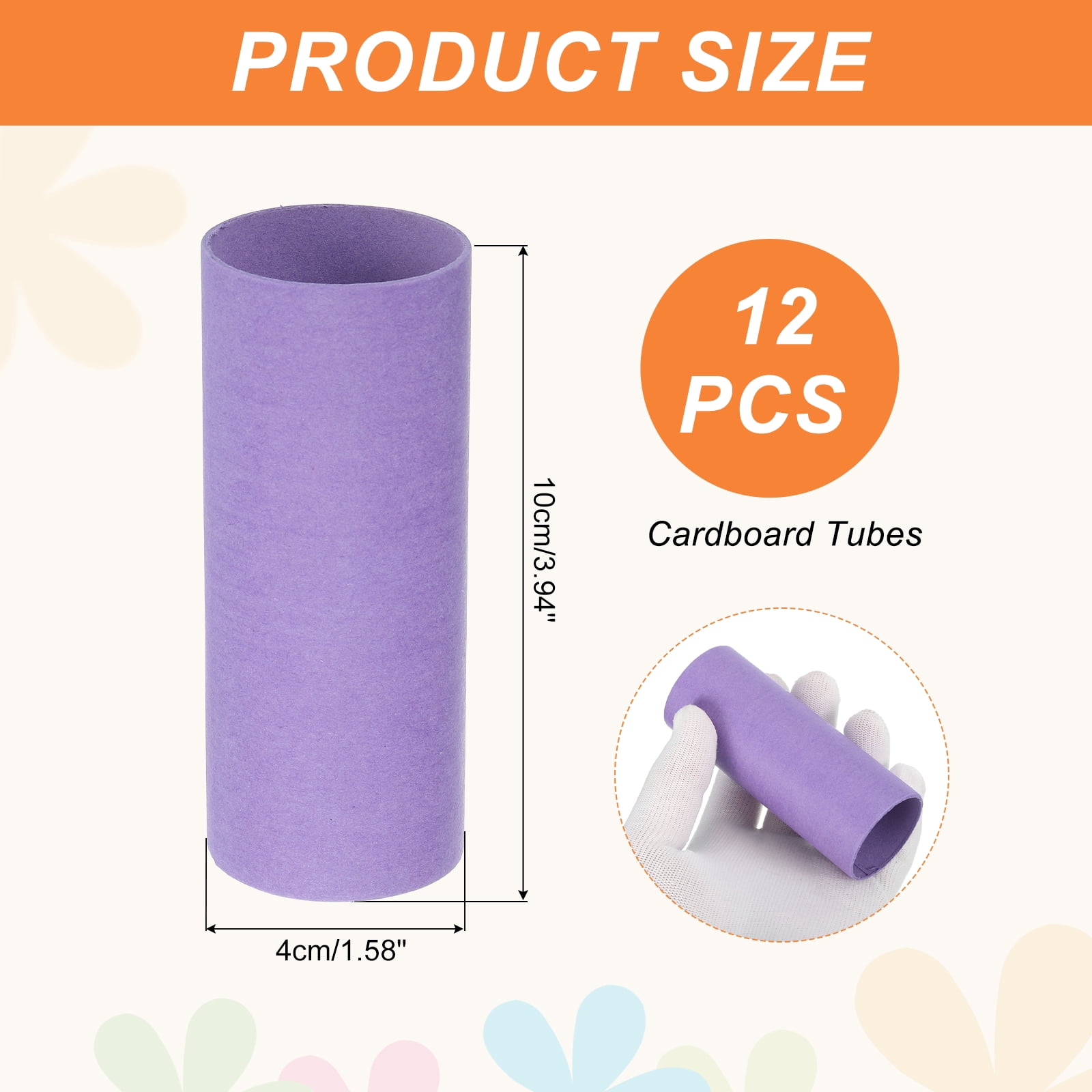 Uxcell 12 Pack Cardboard Tube,Toilet Paper Roll Corrugated Roll,3.94x1.58",Light Purple