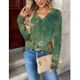 thumbnail image 3 of Zeagoo Long Sleeve Tops Women Printed Dressy Casual V Neck T-shirts Basics Blouse Fall and Spring Wear Trendy Clothes, 3 of 6