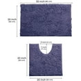 thumbnail image 2 of Purple Bathroom Rug Set Luxury Chenille 2-Piece Bath Mat Set, Soft Plush Anti-Slip Bath Rugs for Bathroom +Toilet Mat. Super Absorbent, Purple. Purple Standard, 2 of 9