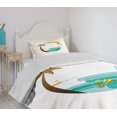 thumbnail image 4 of Ambesonne Beach Quilted Bedspread Set 2 Pcs, Tropic Paradise Summer, Twin Size, Turquoise Marigold Brown, 4 of 6