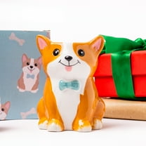 Burton Corgi Coffee Mug with Gift Box, Brown Porcelain Ceramic Cup with Handle, 10 oz Capacity