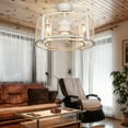 thumbnail image 2 of Costway 20" Caged Bladeless Ceiling Fan with Light Reversible Motor & Remote Control, 2 of 8