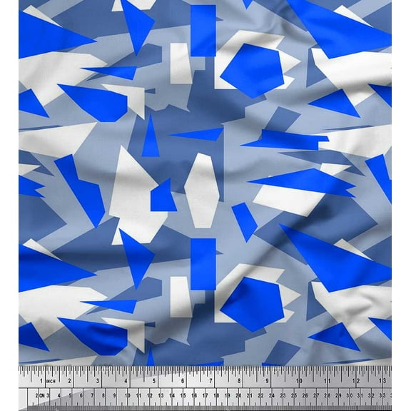 Soimoi Cotton Voile Fabric Geometric Abstract Print Fabric by the Yard 42 Inch Wide