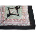 thumbnail image 2 of "Fashionable Cotton Scarf - Indian Floral Print - Hippie Style - Black and Feathers", 2 of 2