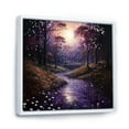 thumbnail image 2 of Designart "violet Forest Mystical Whispers Pointillism" Landscapes Floater Framed Wall Art Living Room, 2 of 7